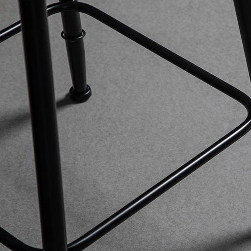 Modern Armless Backrest Counter Stool Iron Bar Stool with Velvet Cushion for Bar