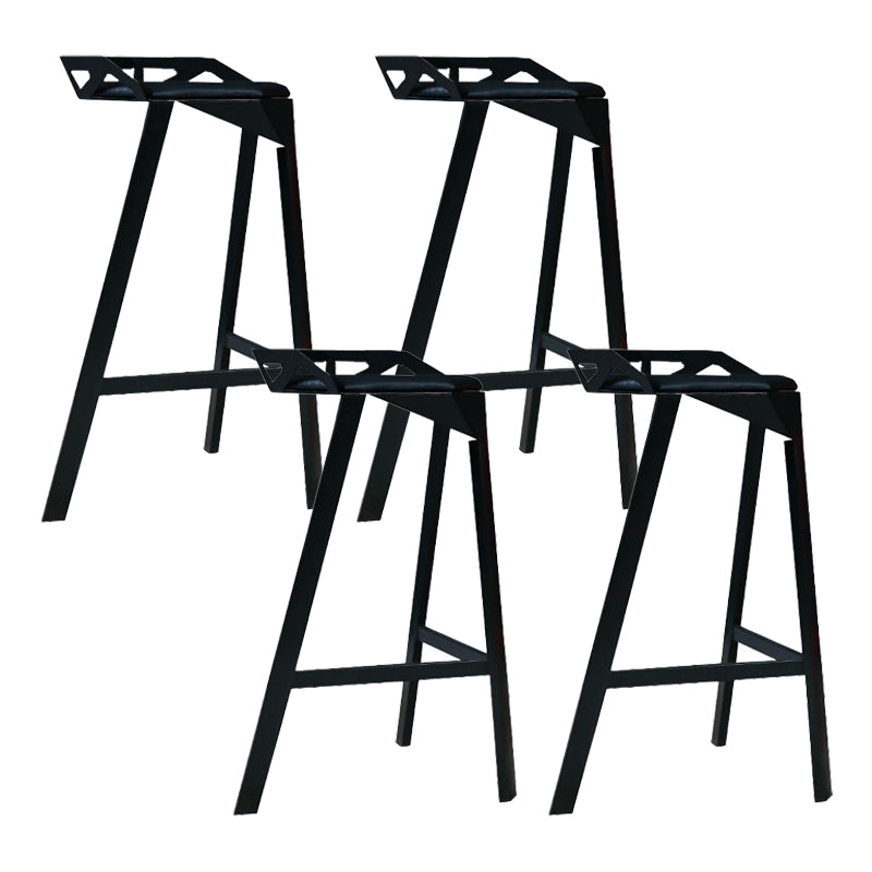 Modern Stackable Backrest Counter Stool Iron Cafe Bar Stool with Cushion and Pedal