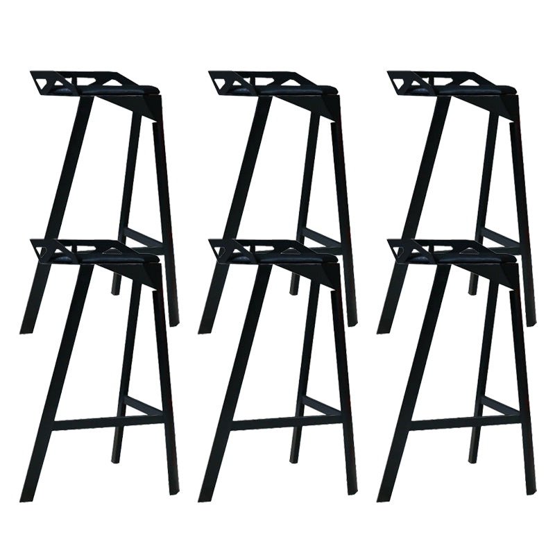 Modern Stackable Backrest Counter Stool Iron Cafe Bar Stool with Cushion and Pedal