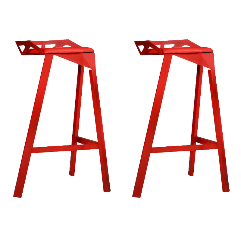 Modern Stackable Backrest Counter Stool Iron Cafe Bar Stool with Cushion and Pedal