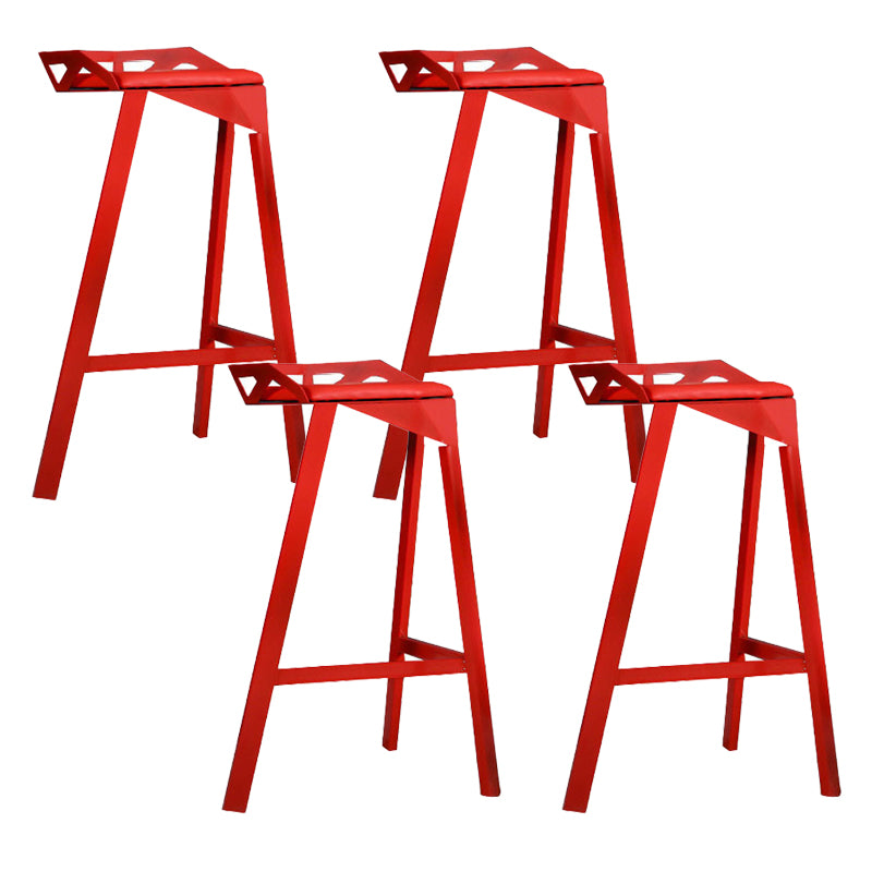 Modern Stackable Backrest Counter Stool Iron Cafe Bar Stool with Cushion and Pedal
