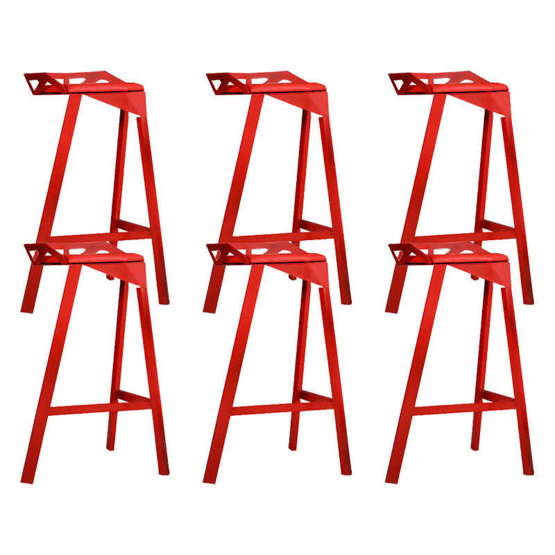 Modern Stackable Backrest Counter Stool Iron Cafe Bar Stool with Cushion and Pedal