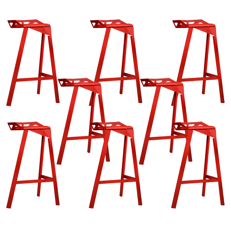 Modern Stackable Backrest Counter Stool Iron Cafe Bar Stool with Cushion and Pedal