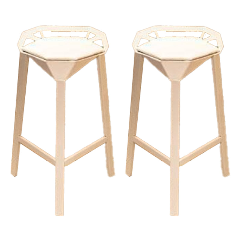 Modern Stackable Backrest Counter Stool Iron Cafe Bar Stool with Cushion and Pedal