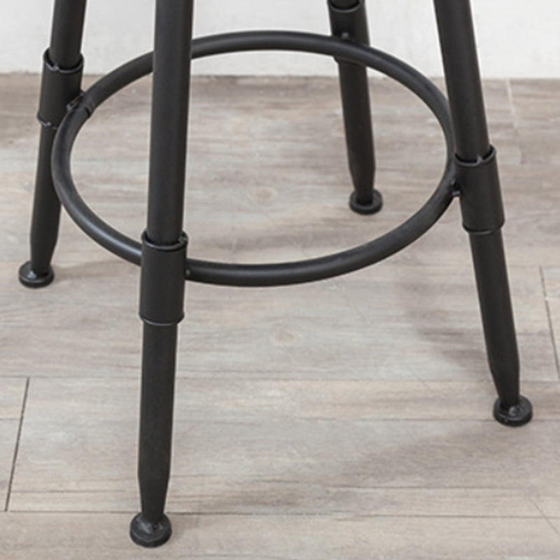 Industrial Armless Rotatable Counter Stool Iron Bar Stool with Pedal for Cafe