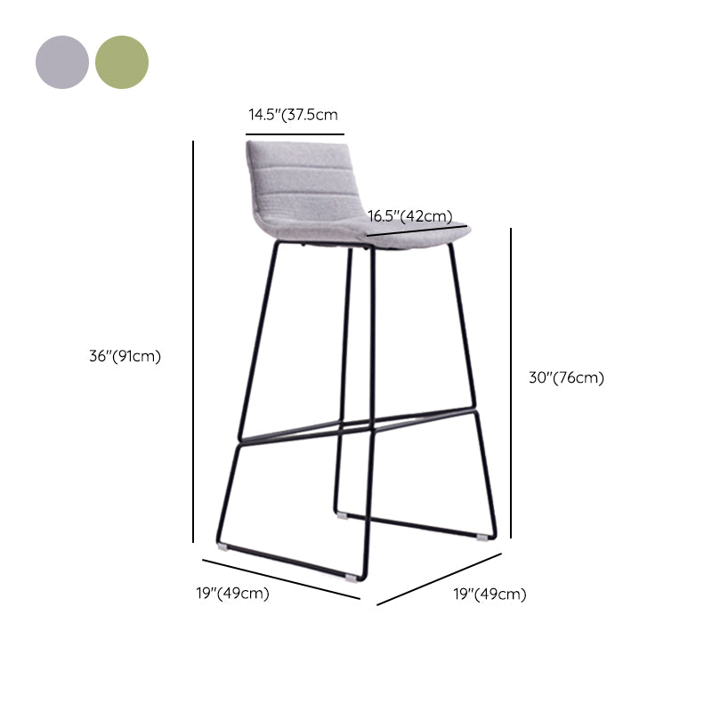 Contemporary Metal Counter Height Stool Backrest Bar Stool for Indoor