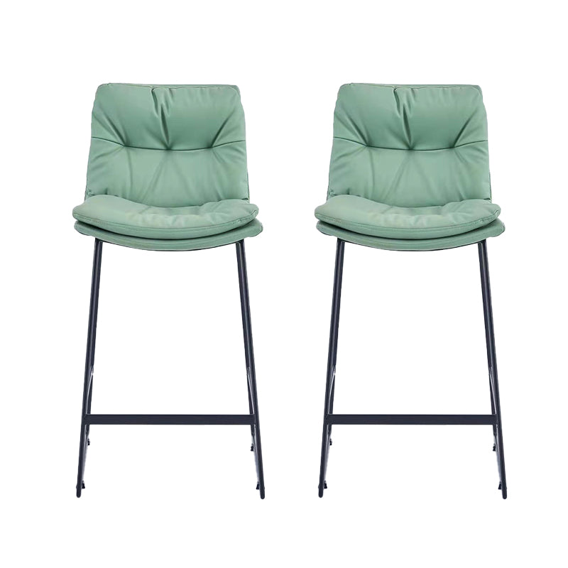 Glam Metal Counter Height Stool with Cushion Bar Stool for Indoor