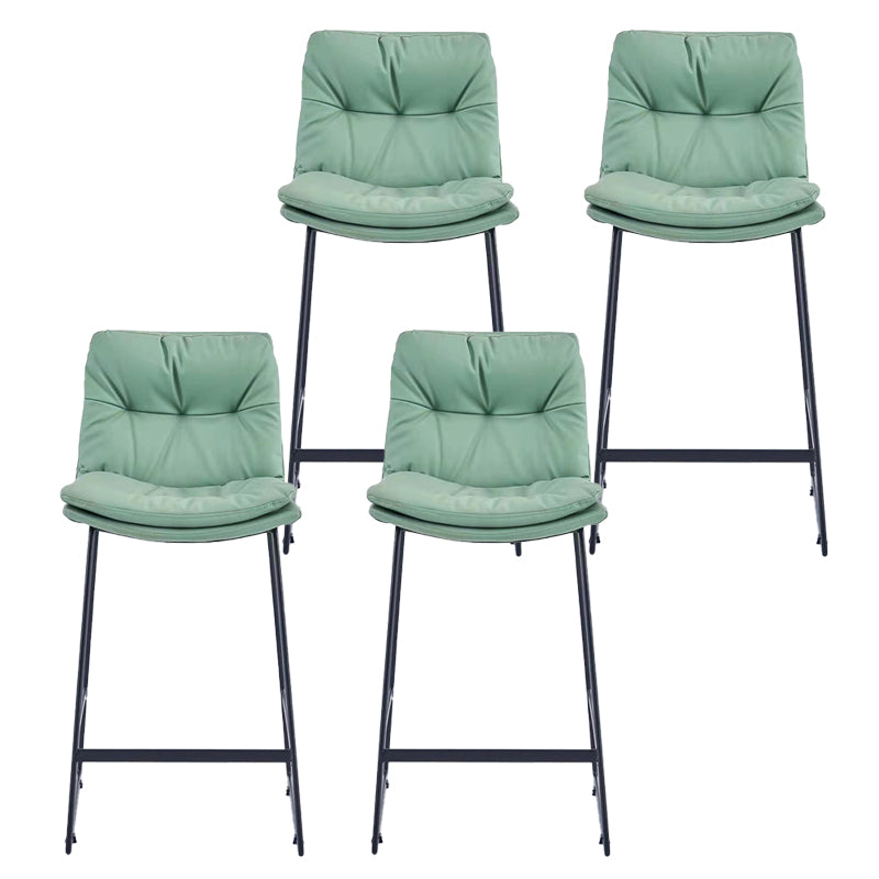 Glam Metal Counter Height Stool with Cushion Bar Stool for Indoor