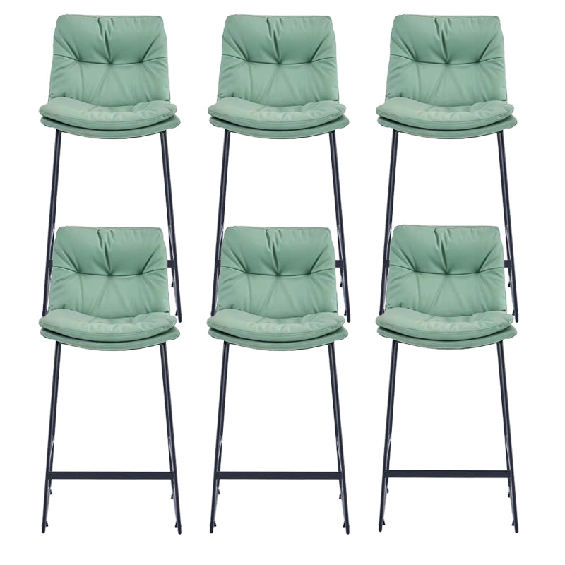 Glam Metal Counter Height Stool with Cushion Bar Stool for Indoor