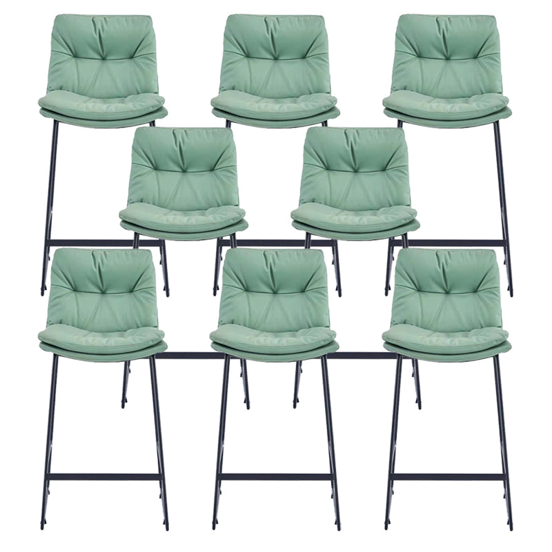 Glam Metal Counter Height Stool with Cushion Bar Stool for Indoor