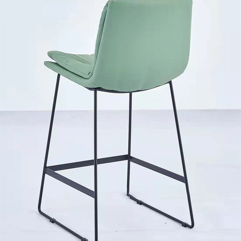 Glam Metal Counter Height Stool with Cushion Bar Stool for Indoor