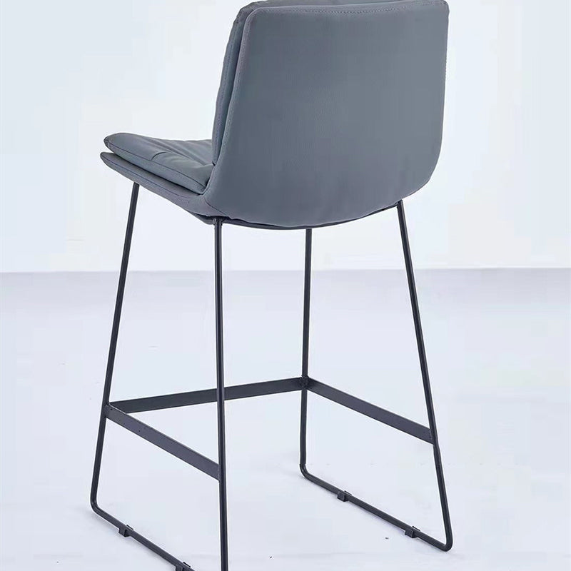 Glam Metal Counter Height Stool with Cushion Bar Stool for Indoor