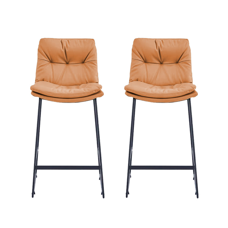 Glam Metal Counter Height Stool with Cushion Bar Stool for Indoor