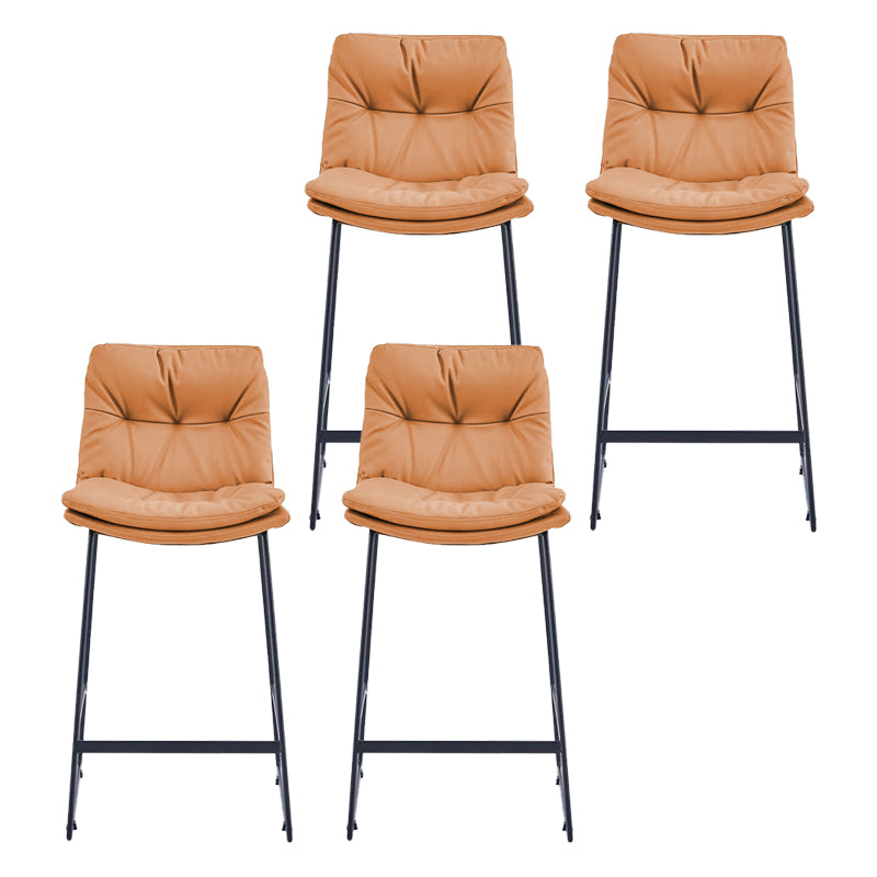 Glam Metal Counter Height Stool with Cushion Bar Stool for Indoor