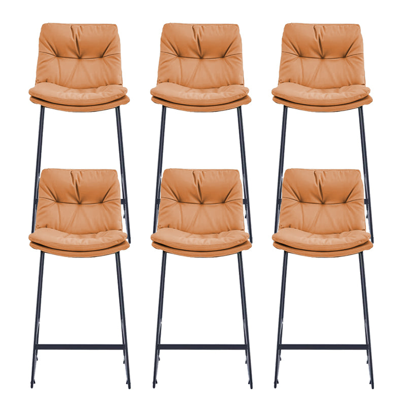 Glam Metal Counter Height Stool with Cushion Bar Stool for Indoor