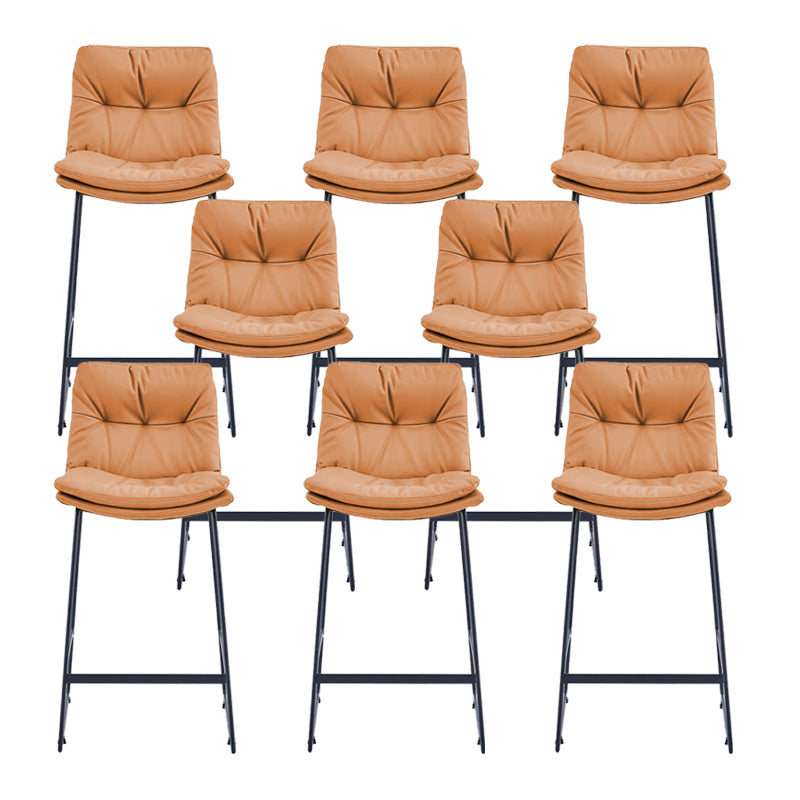 Glam Metal Counter Height Stool with Cushion Bar Stool for Indoor