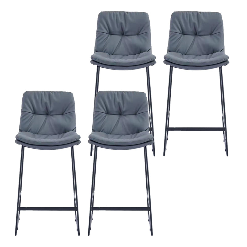 Glam Metal Counter Height Stool with Cushion Bar Stool for Indoor