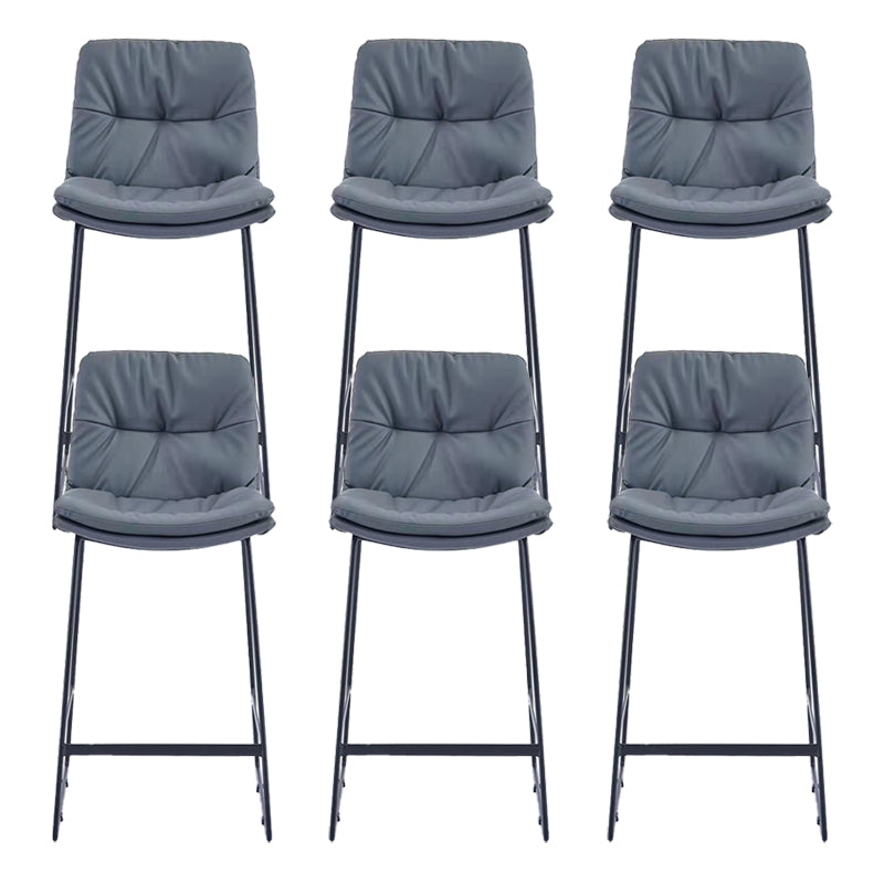 Glam Metal Counter Height Stool with Cushion Bar Stool for Indoor