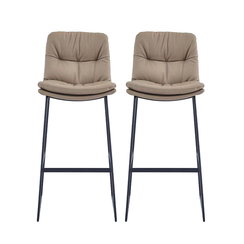 Glam Metal Counter Height Stool with Cushion Bar Stool for Indoor