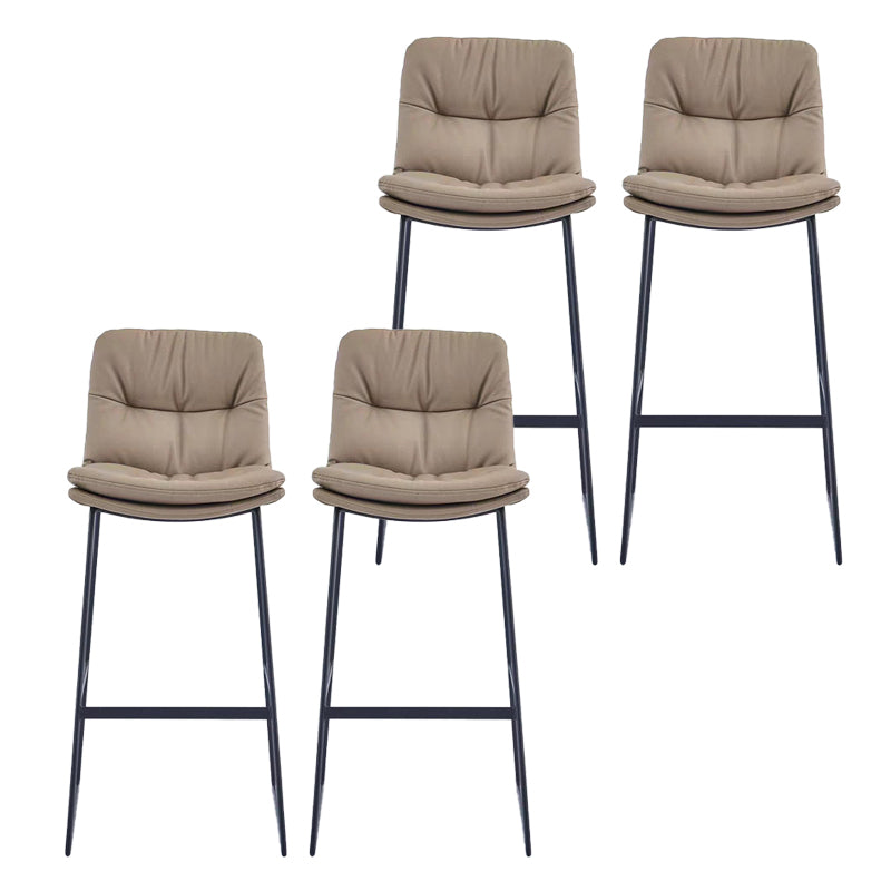 Glam Metal Counter Height Stool with Cushion Bar Stool for Indoor