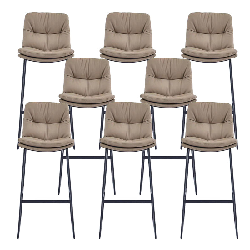 Glam Metal Counter Height Stool with Cushion Bar Stool for Indoor