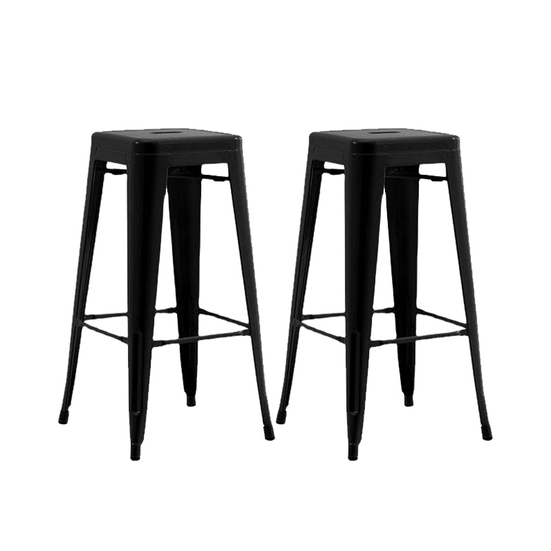 Industrial Stackable Backrest Counter Stool Iron Bar Stool with Pedal for Cafe