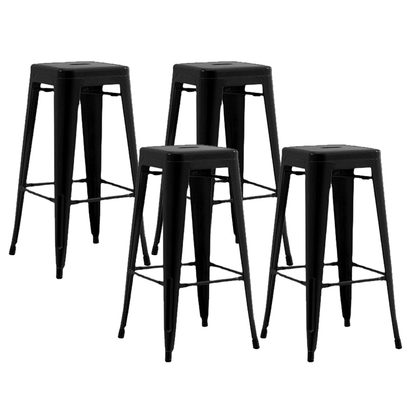 Industrial Stackable Backrest Counter Stool Iron Bar Stool with Pedal for Cafe