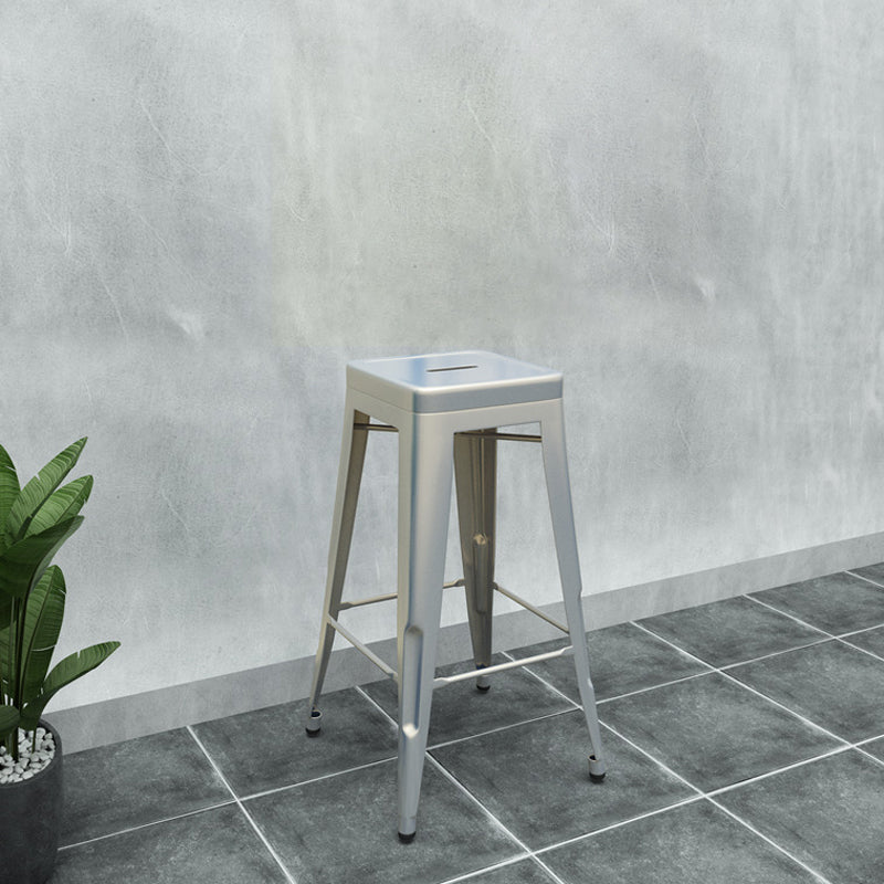 Industrial Stackable Backrest Counter Stool Iron Bar Stool with Pedal for Cafe