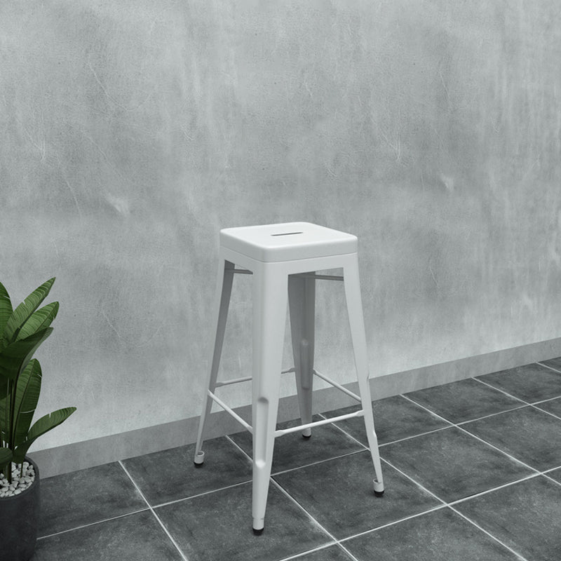 Industrial Stackable Backrest Counter Stool Iron Bar Stool with Pedal for Cafe