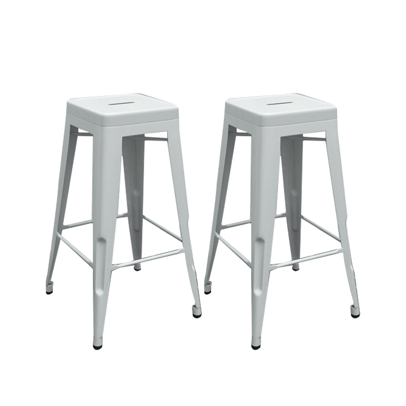 Industrial Stackable Backrest Counter Stool Iron Bar Stool with Pedal for Cafe