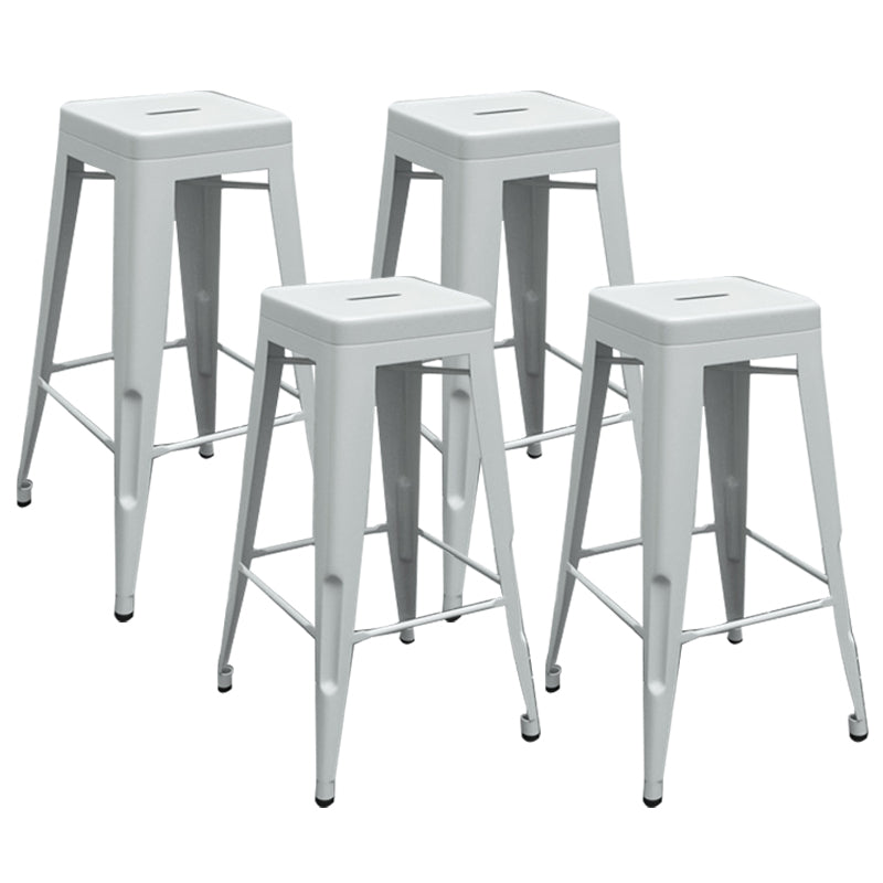 Industrial Stackable Backrest Counter Stool Iron Bar Stool with Pedal for Cafe
