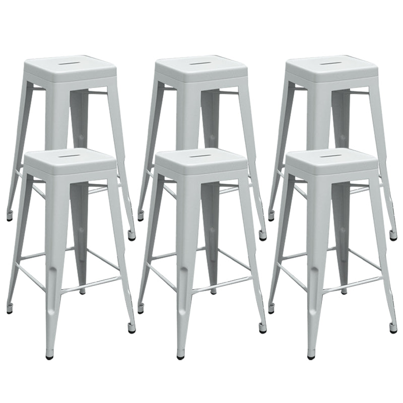 Industrial Stackable Backrest Counter Stool Iron Bar Stool with Pedal for Cafe
