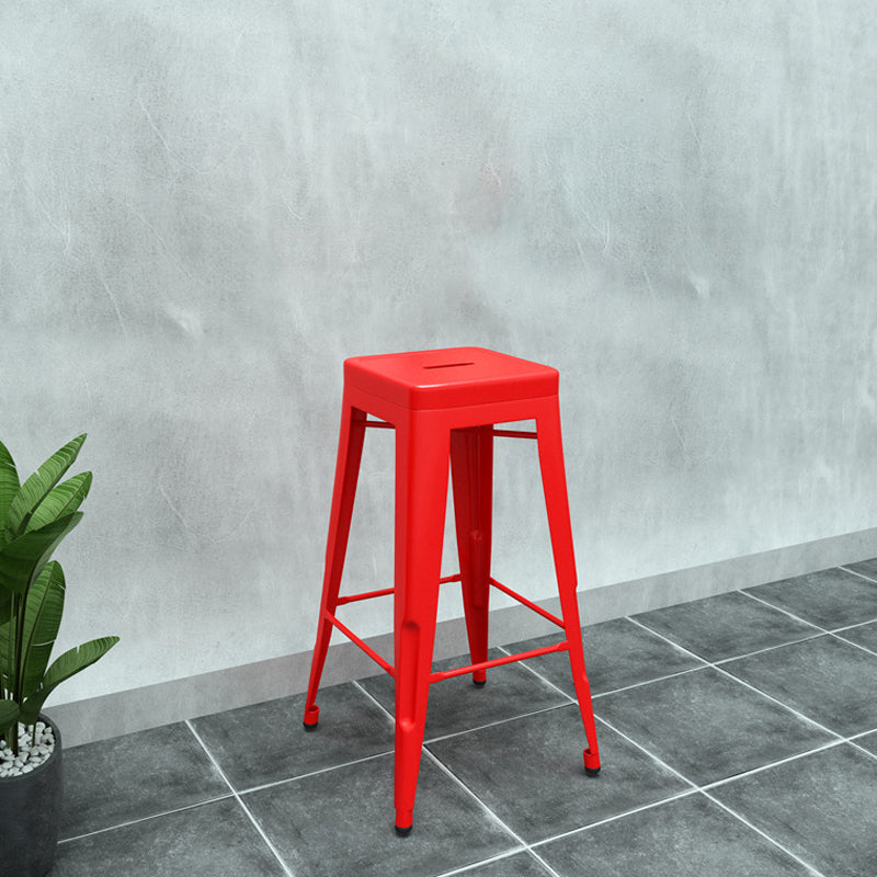 Industrial Stackable Backrest Counter Stool Iron Bar Stool with Pedal for Cafe