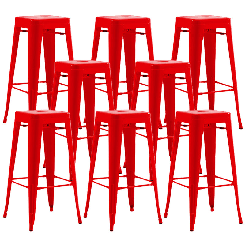 Industrial Stackable Backrest Counter Stool Iron Bar Stool with Pedal for Cafe