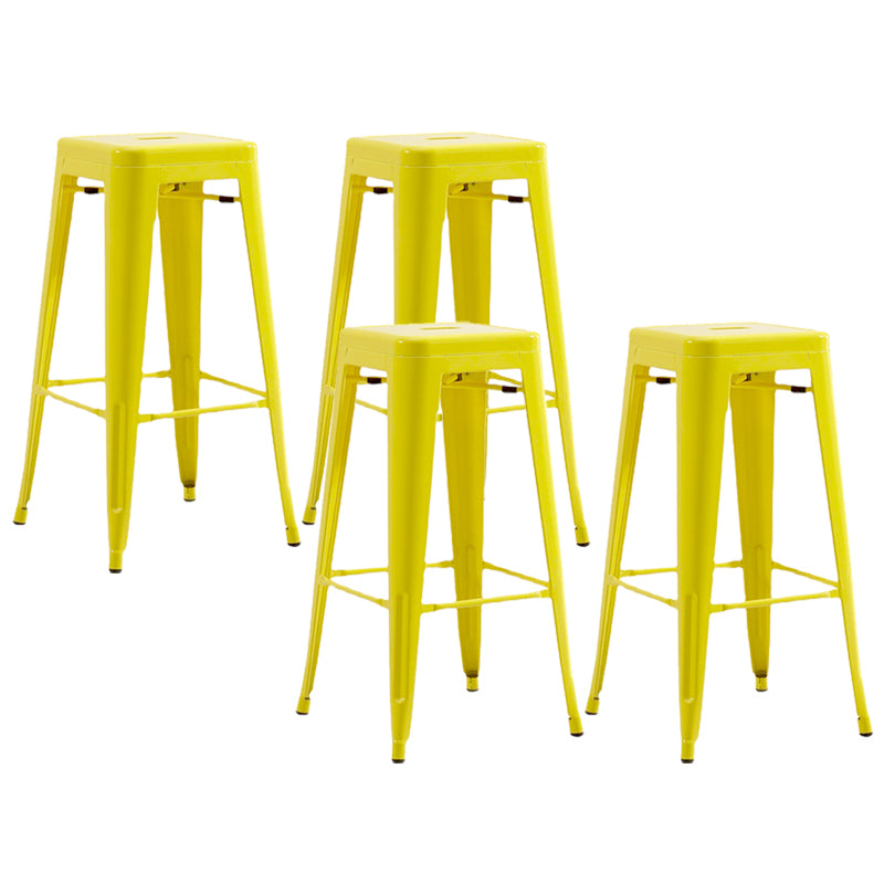 Industrial Stackable Backrest Counter Stool Iron Bar Stool with Pedal for Cafe