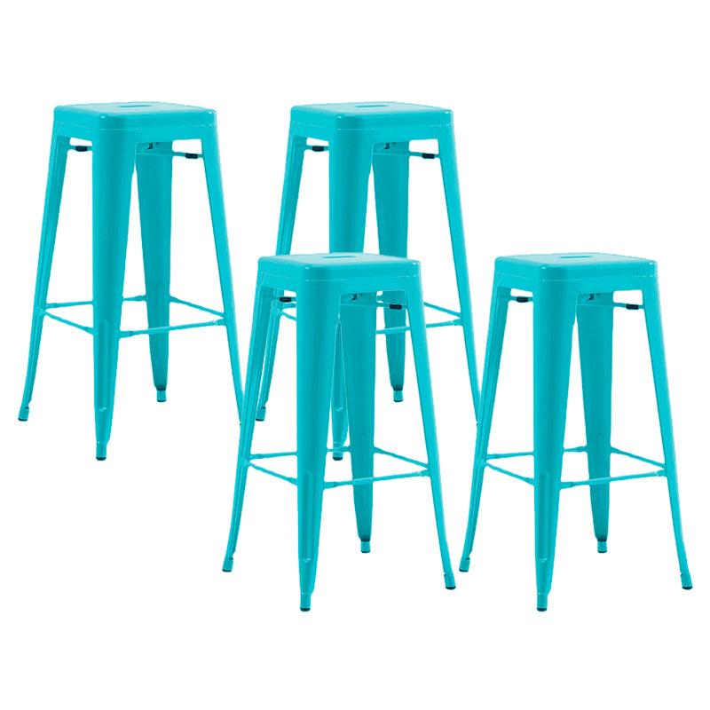 Industrial Stackable Backrest Counter Stool Iron Bar Stool with Pedal for Cafe