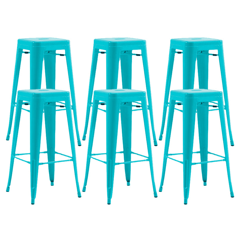 Industrial Stackable Backrest Counter Stool Iron Bar Stool with Pedal for Cafe