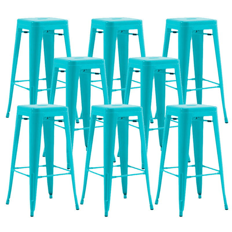 Industrial Stackable Backrest Counter Stool Iron Bar Stool with Pedal for Cafe