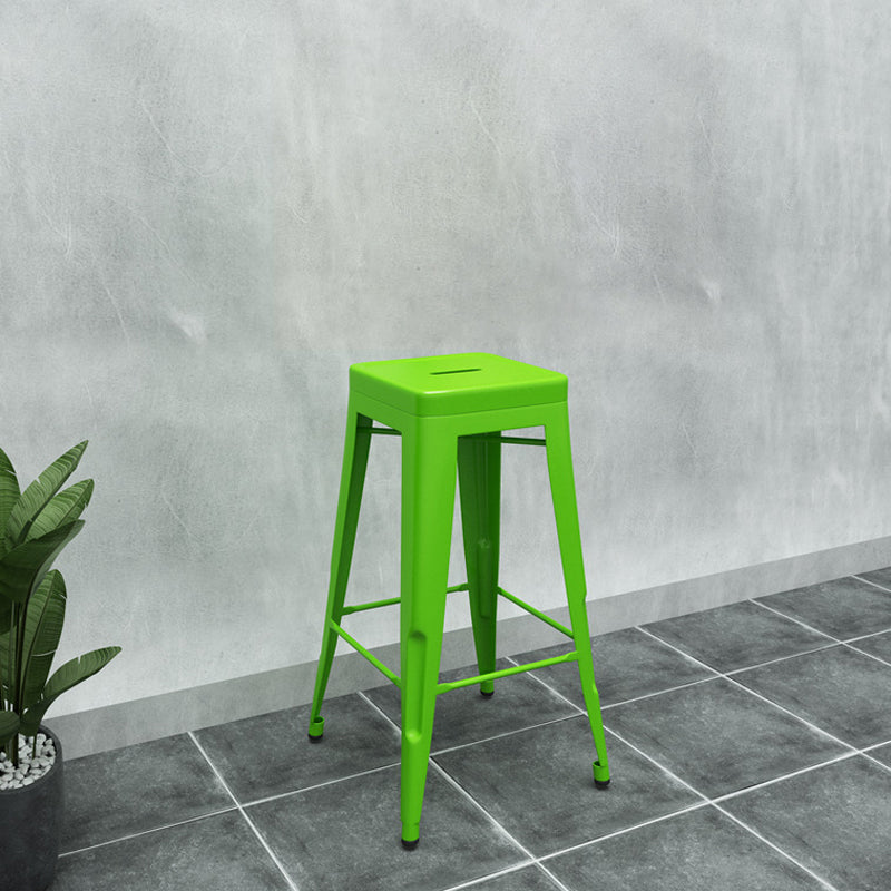 Industrial Stackable Backrest Counter Stool Iron Bar Stool with Pedal for Cafe