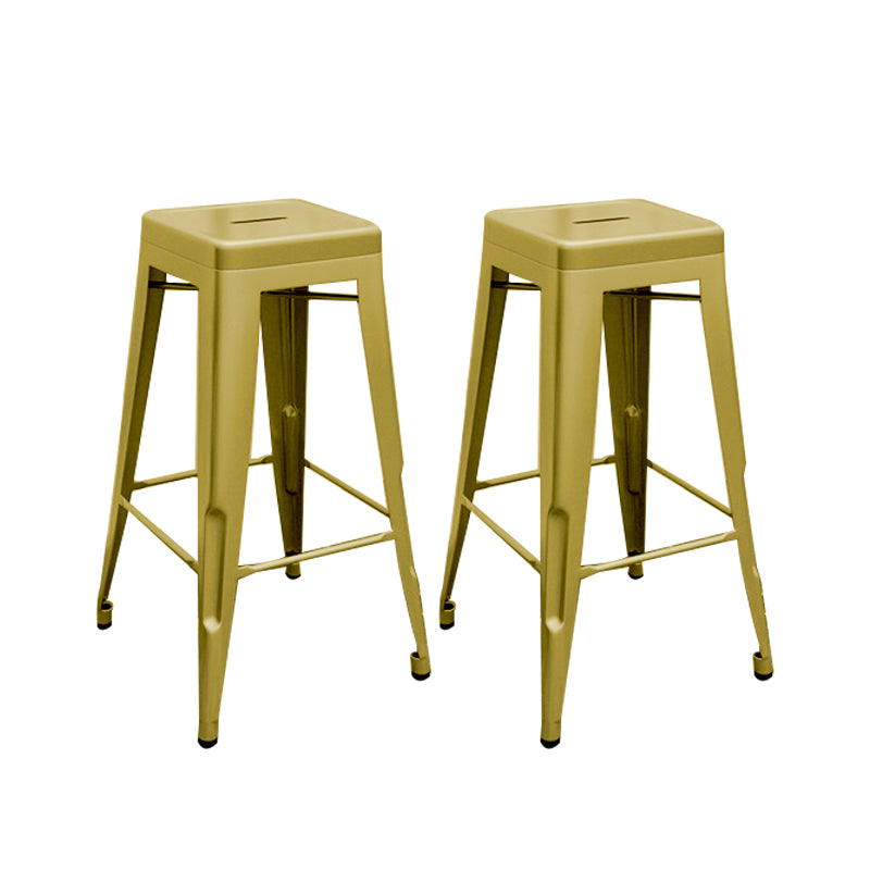 Industrial Stackable Backrest Counter Stool Iron Bar Stool with Pedal for Cafe