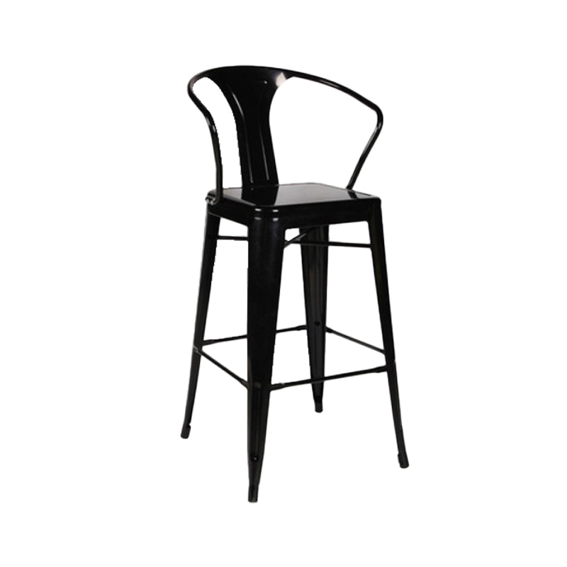 Industrial Style Iron Counter Stool Cafe Bar Stool with Metal Seat