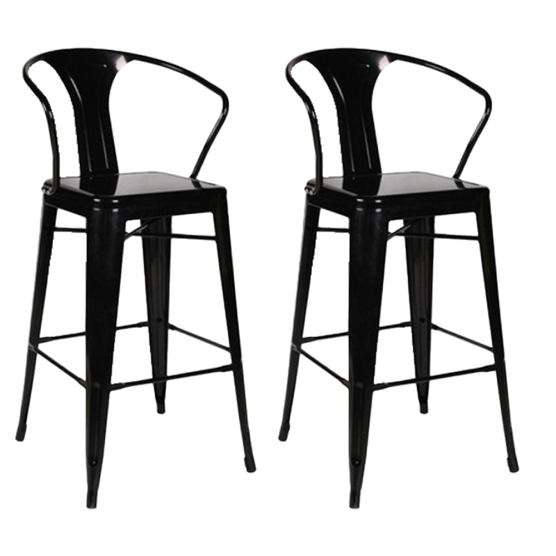 Industrial Style Iron Counter Stool Cafe Bar Stool with Metal Seat