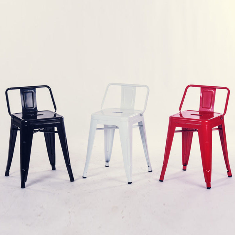 Industrial Style Iron Counter Stool Cafe Bar Stool with Metal Seat