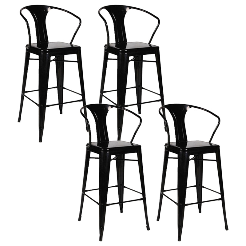 Industrial Style Iron Counter Stool Cafe Bar Stool with Metal Seat