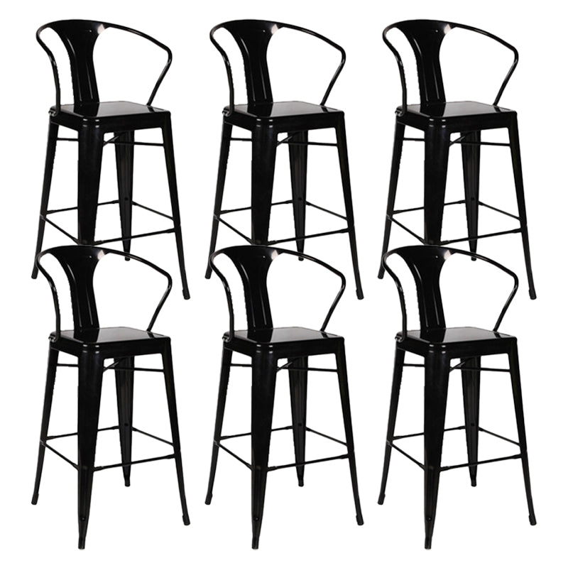 Industrial Style Iron Counter Stool Cafe Bar Stool with Metal Seat