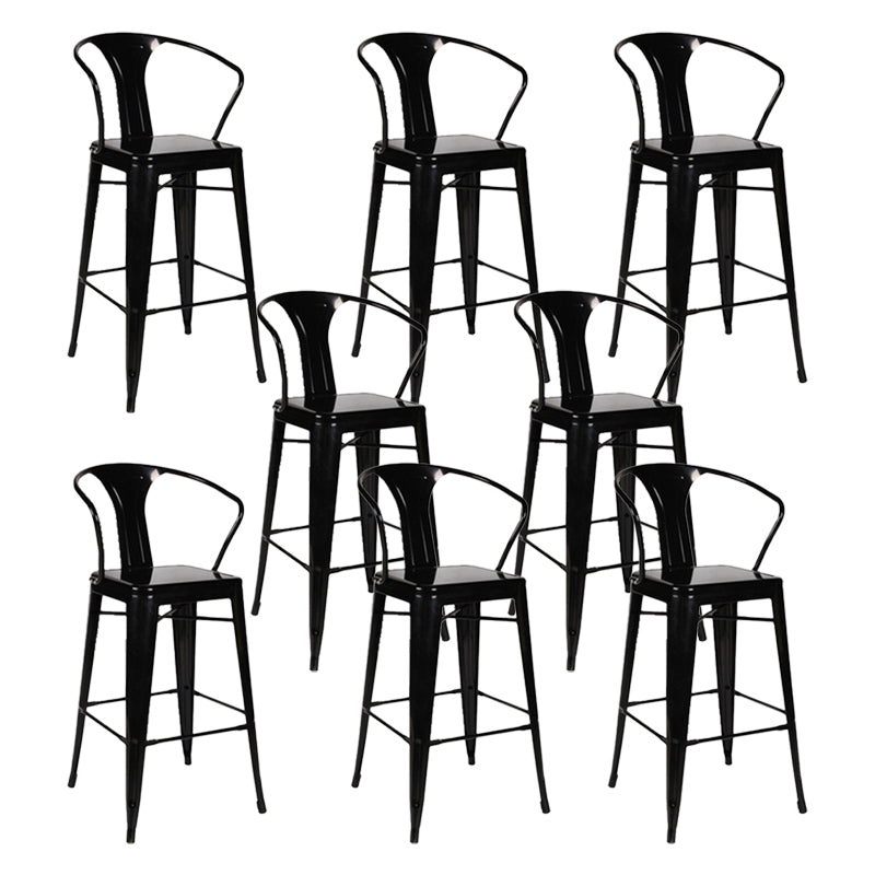 Industrial Style Iron Counter Stool Cafe Bar Stool with Metal Seat