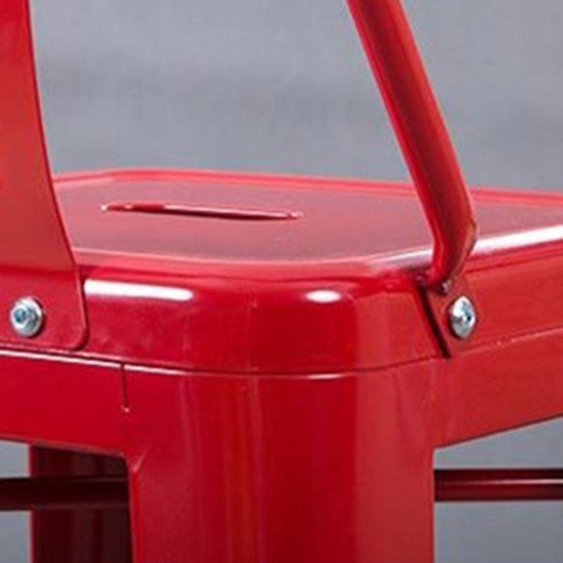 Industrial Style Iron Counter Stool Cafe Bar Stool with Metal Seat