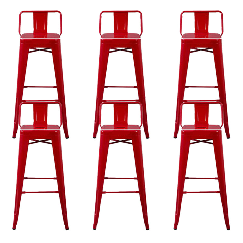 Industrial Style Iron Counter Stool Cafe Bar Stool with Metal Seat