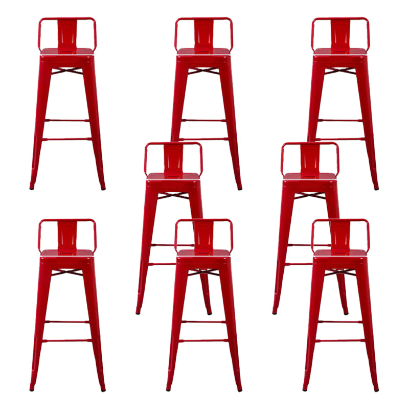 Industrial Style Iron Counter Stool Cafe Bar Stool with Metal Seat