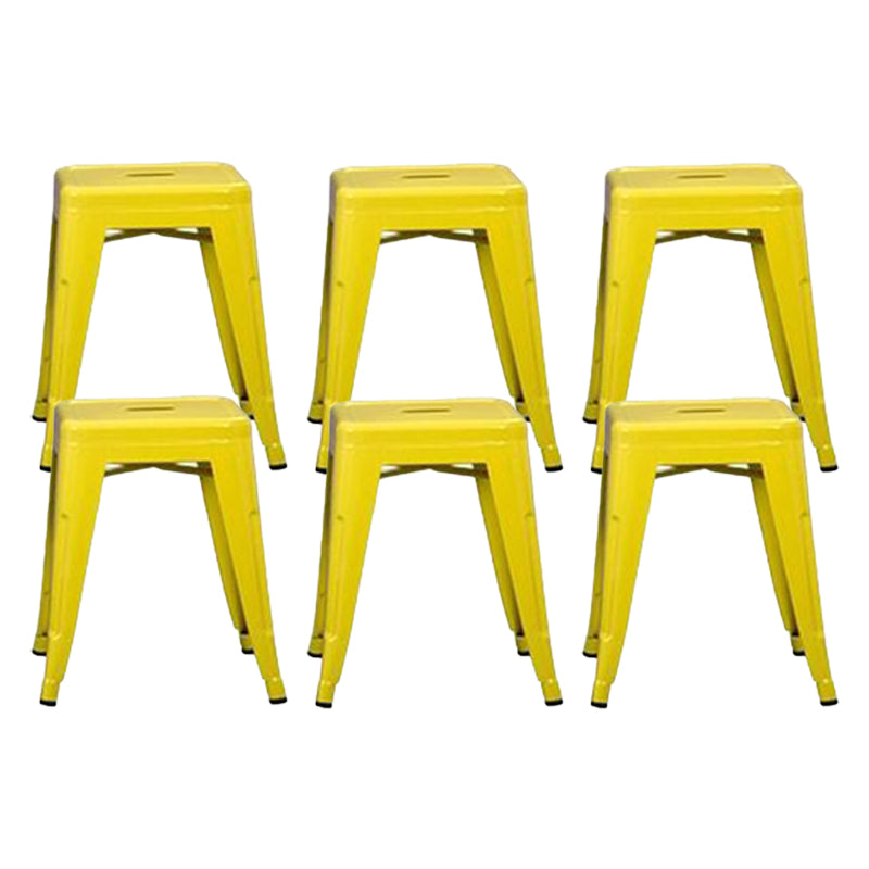 Industrial Style Iron Counter Stool Cafe Bar Stool with Metal Seat